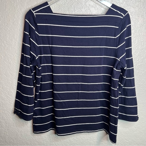 Talbots Striped 3 Quarter Inch Top - Picture 4 of 8